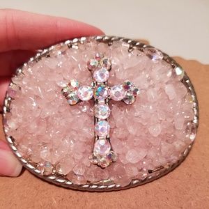Ladies Pink Cross Belt Buckle